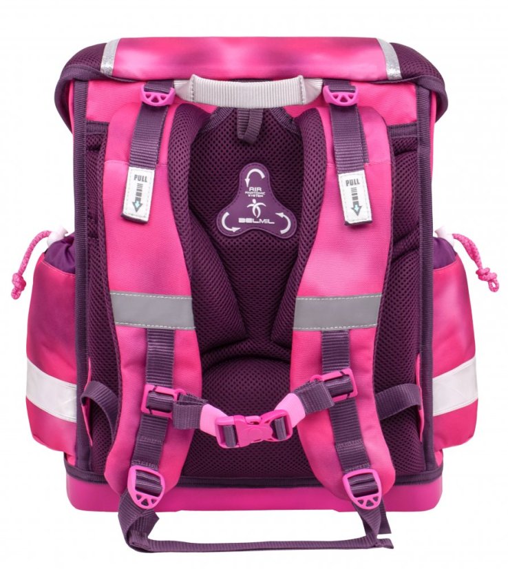 Tornister szkolny Belmil 403-13 Classy Shiny Pink (zestaw z piórnikiem i workiem) + PREZENT